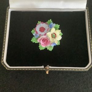 Vintage ADDERLEY Floral porcelain brooch.